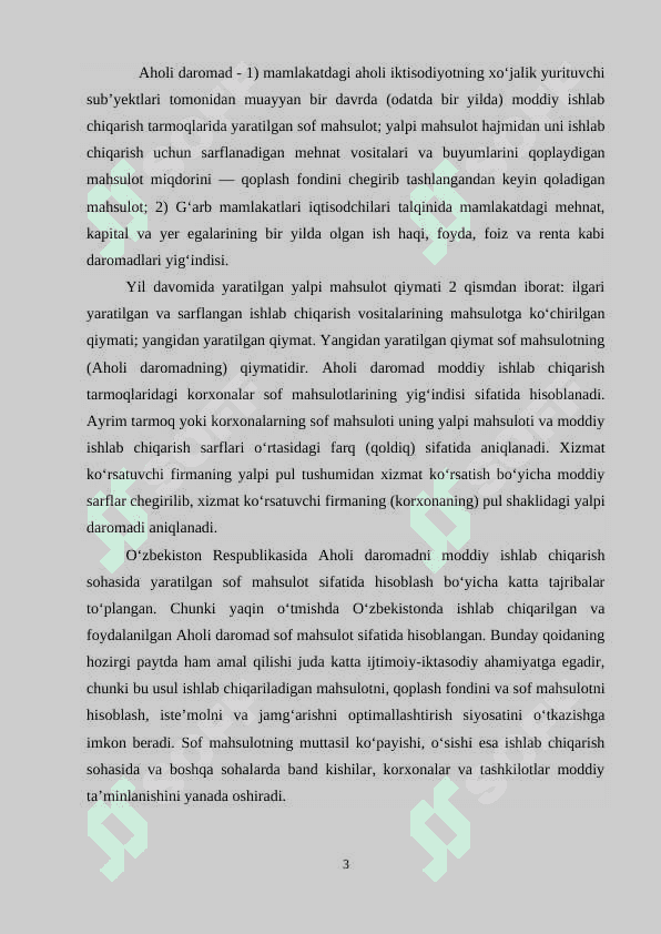 Aholi daromadlari va ularning shakllanish manbalari 3