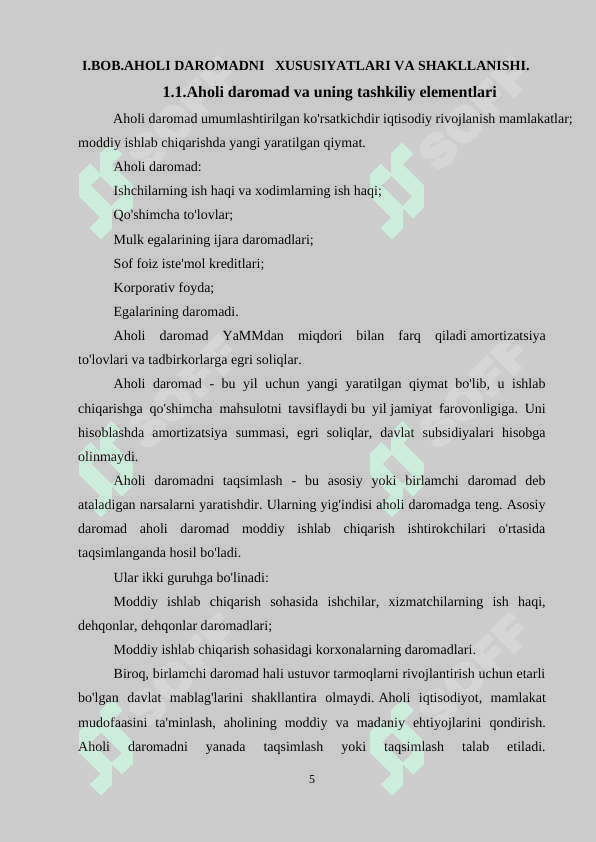 Aholi daromadlari va ularning shakllanish manbalari 5