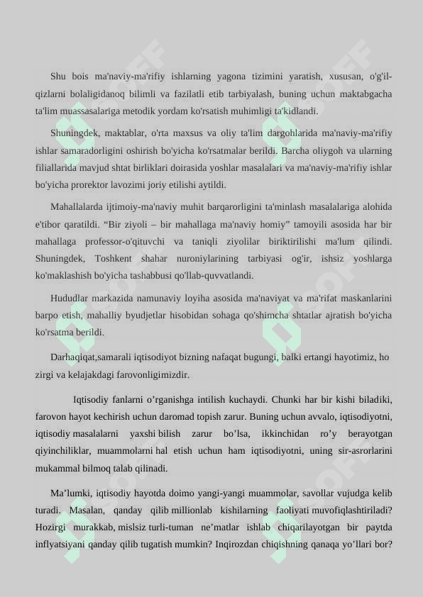 Iqtisodiyot fanining jamiyat taraqqiyotidagi o’rni 6