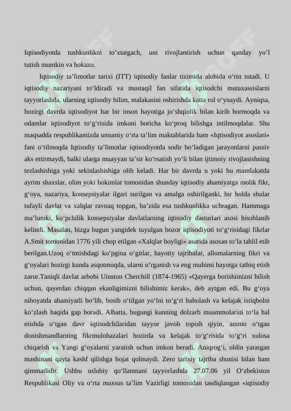 Iqtisodiyot fanining jamiyat taraqqiyotidagi o’rni 7