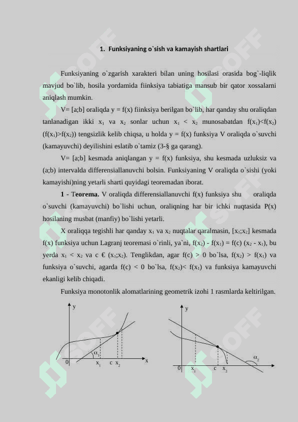 Funksiyani tekshirish va grafigini yasashning umumiy sxemasi. Funksiya grafigini yasash 2
