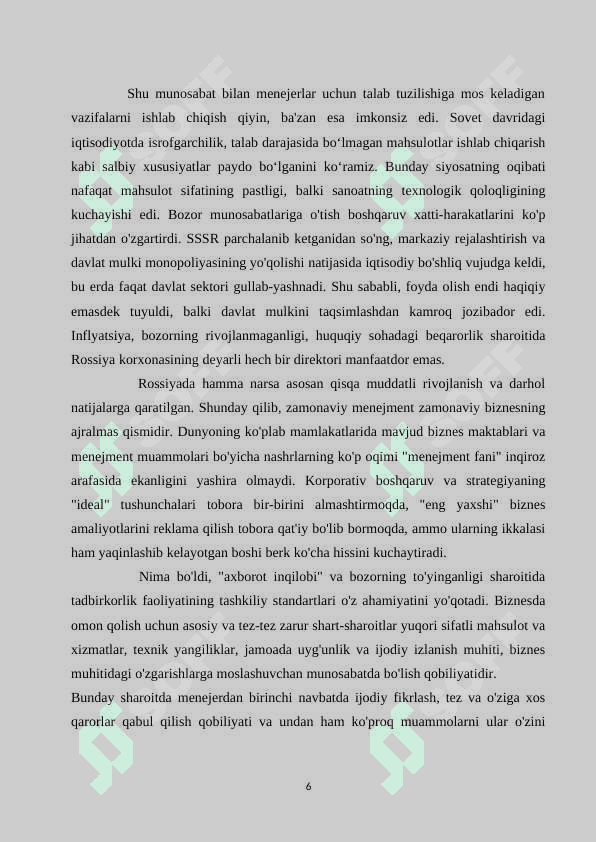 Zamonaviy menejment xususiyatlari 6
