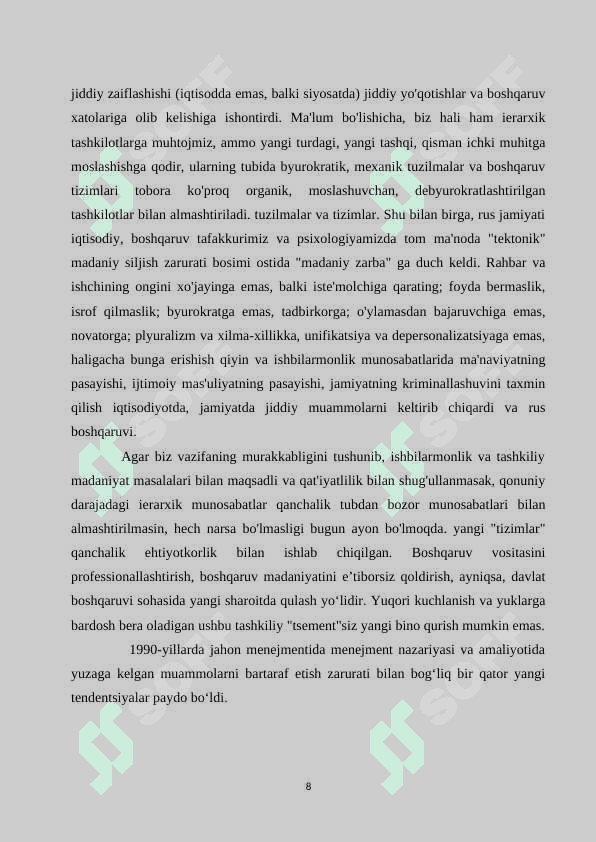 Zamonaviy menejment xususiyatlari 8
