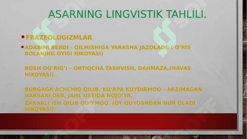 O'tkir Hoshimovning  Dunyoning ishlari asarining badiiy tahlili 7