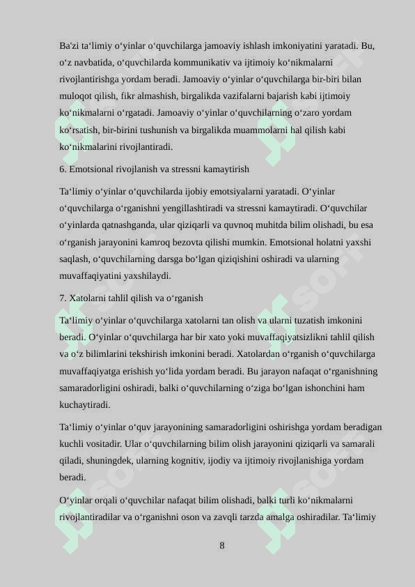 Ta‘limiy o‘yinlarning ahamiyati 8