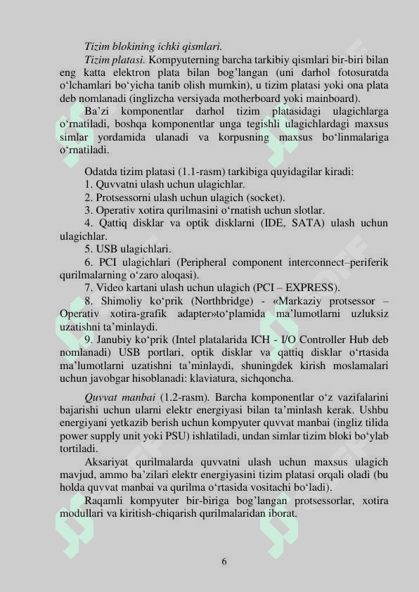 KOMPYUTER TIZIMINING TUZILISHINI TASHKIL ETISH 2