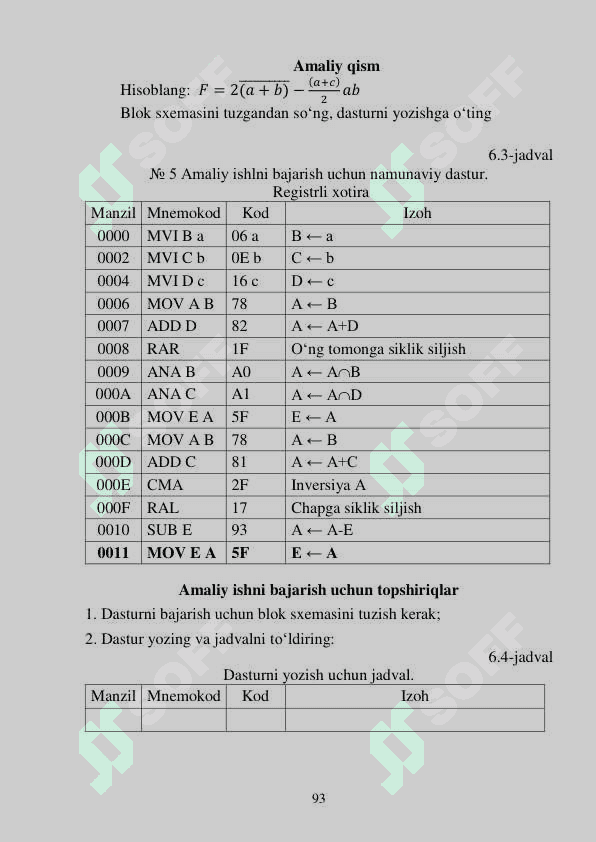 ASSEMBLER TILIDA MURAKKAB ARIFMETIK  AMALLARNI BAJARISH 4