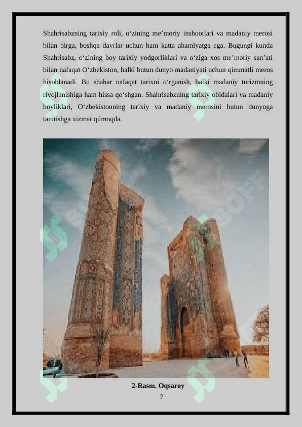 Shahrisabz yodgorliklari haqida 7
