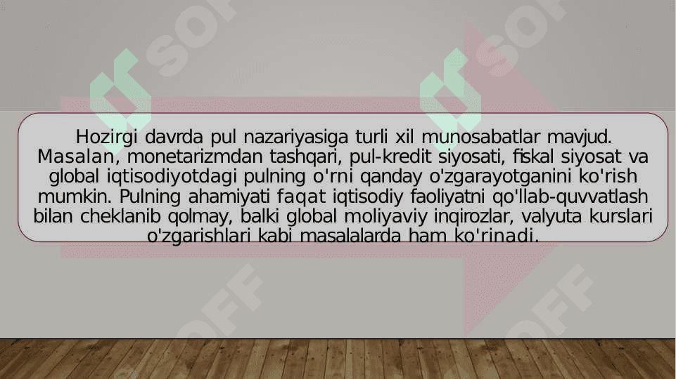 PUL TO'G'RISIDAGI TURLICHA NAZARIYALAR 8