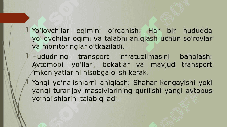 Shaharlalaro yo’nalishlarda avtobuslar ishini tashni tashkil etish 2