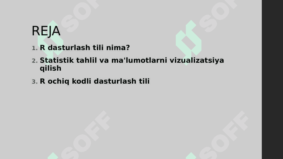 STATISTIK TAHLIL MASALALARINI YECHISHDA DASTURLASH IMKONIYATLARI (R PAKETI) 2