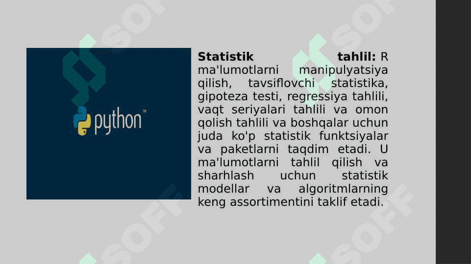 STATISTIK TAHLIL MASALALARINI YECHISHDA DASTURLASH IMKONIYATLARI (R PAKETI) 4
