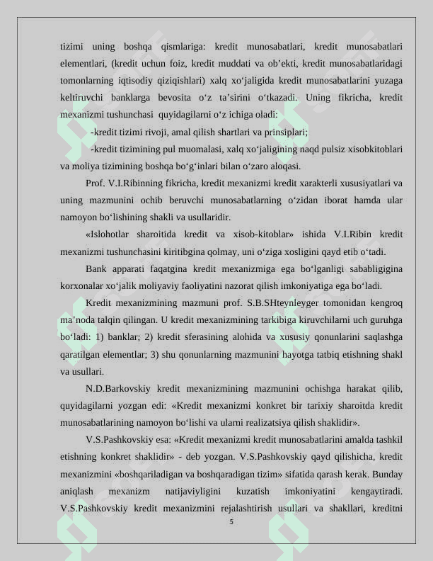 KREDIT MEXANIZMI VA UNING ELEMENTLARI 5