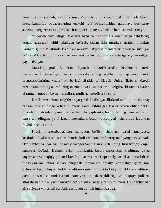 KREDIT MEXANIZMI VA UNING ELEMENTLARI 6
