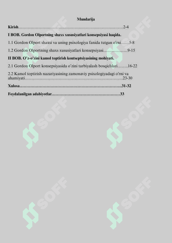Gordon Olport nazariyasi 2