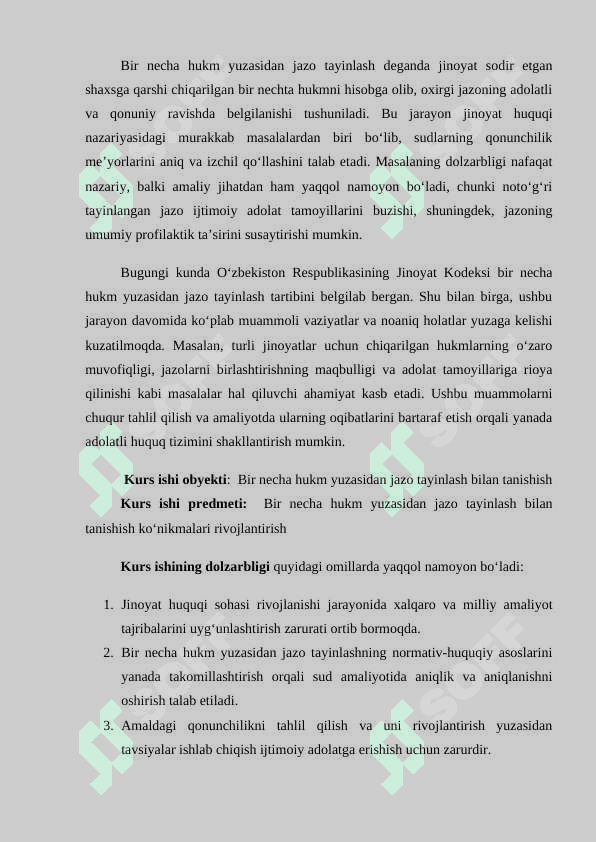 Bir necha hukm yuzasidan jazo tayinlash 4