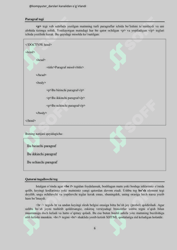 HTML qo'llanma pdf kitob 140 bet 6