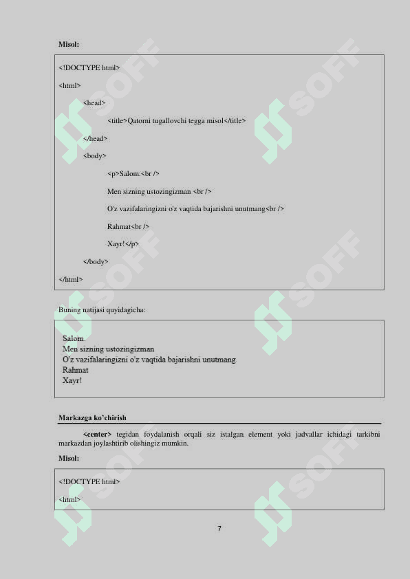 HTML qo'llanma pdf kitob 140 bet 7