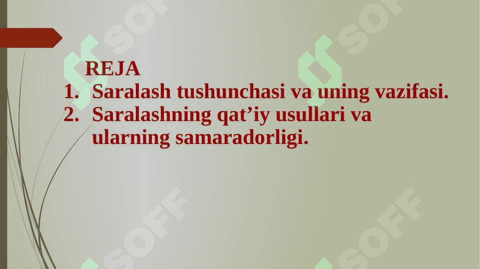 Ma'lumotlarni saralash algoritmlari. 2