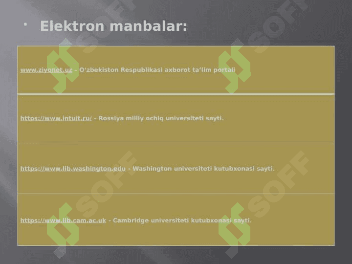 “Ma’lumotlar tuzilmasi va algoritmlar” fanining maqsadi va vazifasi 5