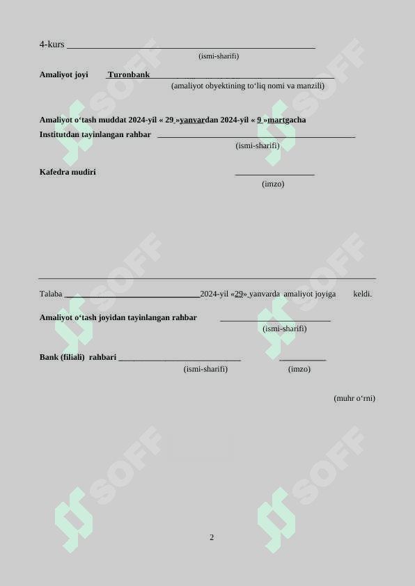 Turonbank amaliyot hisoboti 2