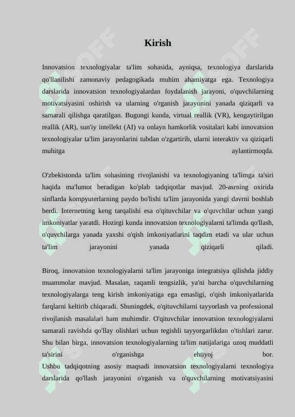 TEXNALOGIYA DARSLARIDA INNOVATSION TEXNOLOGIYALARDAN FOYDALANISH 3