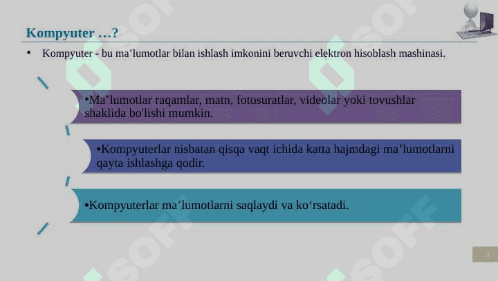 Assembler tilida dasturlash asoslari. Assembler dasturlash tili va uning imkoniyatlari, assembler tili operatorlari va ularni kodlash. 3