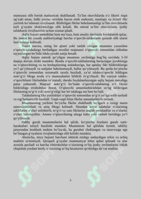 Fikrlarni yaratish: “Aqliy hujum” metodi 2