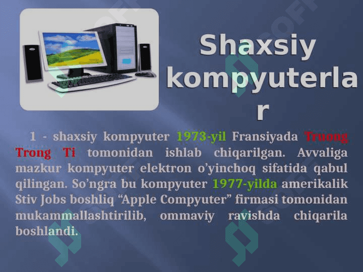 Kompyuterning texnik ta'minoti pptx 4