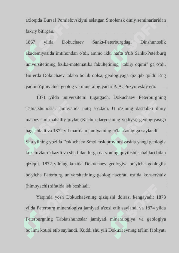 Vasiliy Vasilevich Dokuchaev – Tuproqshunoslik va tuproqlar geografiyasi asoschisi 4