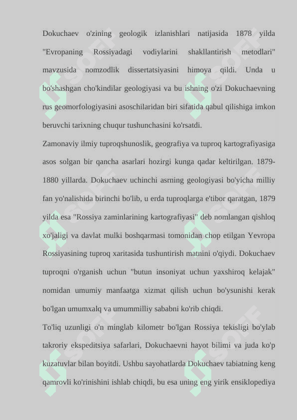 Vasiliy Vasilevich Dokuchaev – Tuproqshunoslik va tuproqlar geografiyasi asoschisi 6