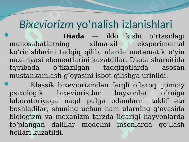 Ijtimoiy psixologiyaning asosiy zamonaviy yo’nalishlari 6
