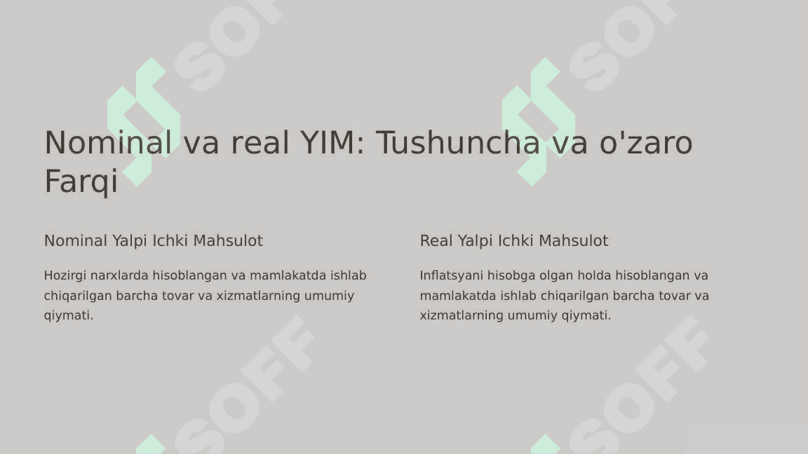 Nominal va real YIM 2
