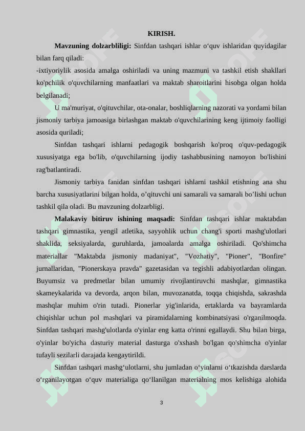Maktab o`quvchilarida darsdan va sinfdan tashqari jismoniy tarbiyani tashkil etish metodikasi 3
