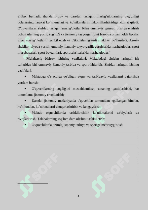 Maktab o`quvchilarida darsdan va sinfdan tashqari jismoniy tarbiyani tashkil etish metodikasi 4