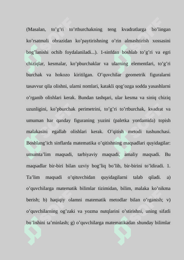 Boshlang’ich sinflarda matematika darsliklarining sinflar kesimida tahlili 6
