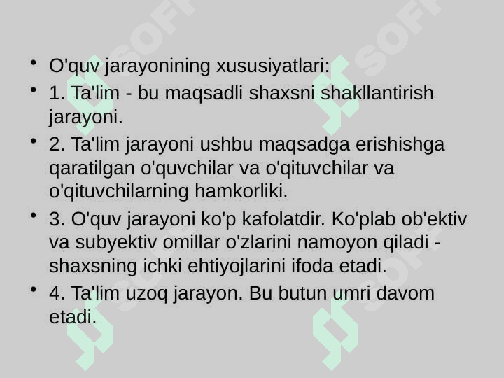 Pedagogika nazariyasi o’qitish jarayonlarini vazifalari va bosqichlari 2