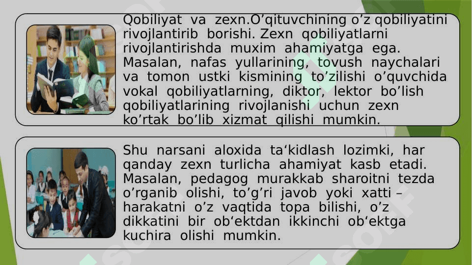 O'qituvchi kasbiy faoliyatida pedagogik qobiliyatlar va pedagogik texnika. 8