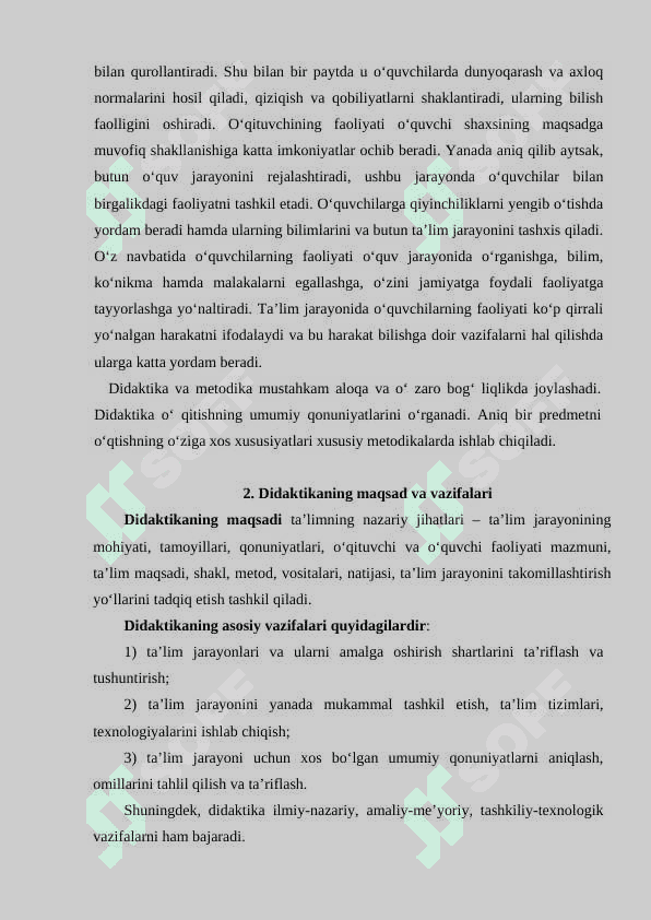 Didaktika-pedagogik ta'lim nazariyasi. Ta'lim jarayoni yaxlit tizim sifatida. 3