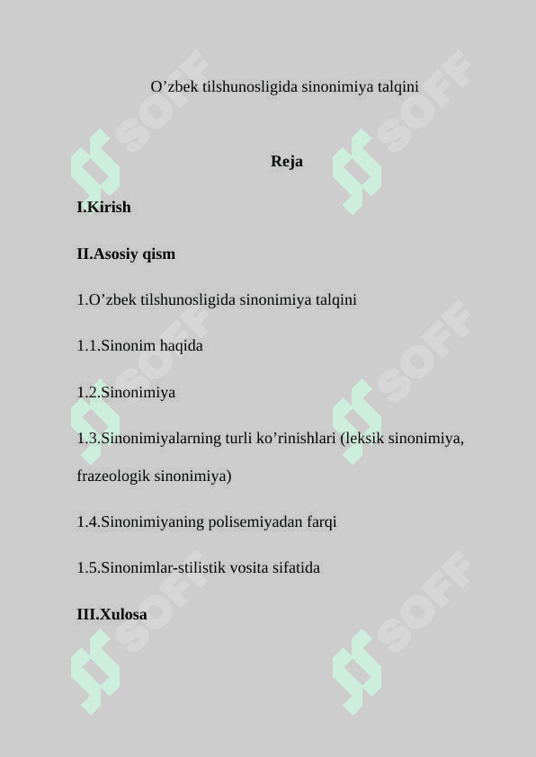 O’zbek tilshunosligida sinonimiya talqini 2