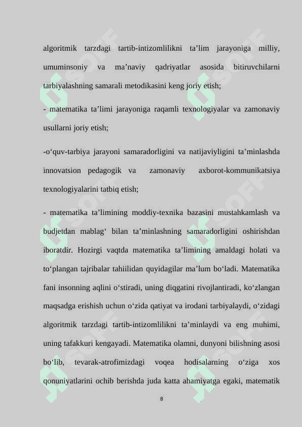 Boshlang‘ich sinf matematika darslarida sodda masalalar bilan ishlash 8
