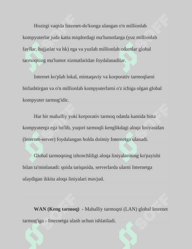 Global tarmoqlar (WAN) va ularning qurilish usullari 3