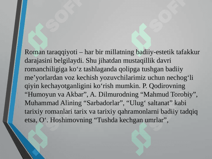 Hozirgi o‘zbek romanlari tahlili 5