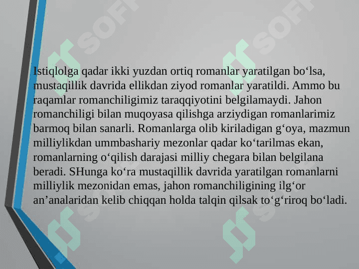 Hozirgi o‘zbek romanlari tahlili 7