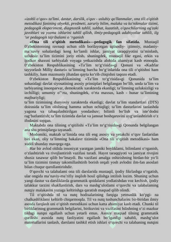 ONA TILI O‘QITISH METODIKASI 2
