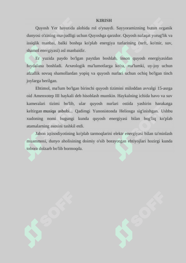 QUYOSH ENERGIYASIDAN FOYDALANISH 2