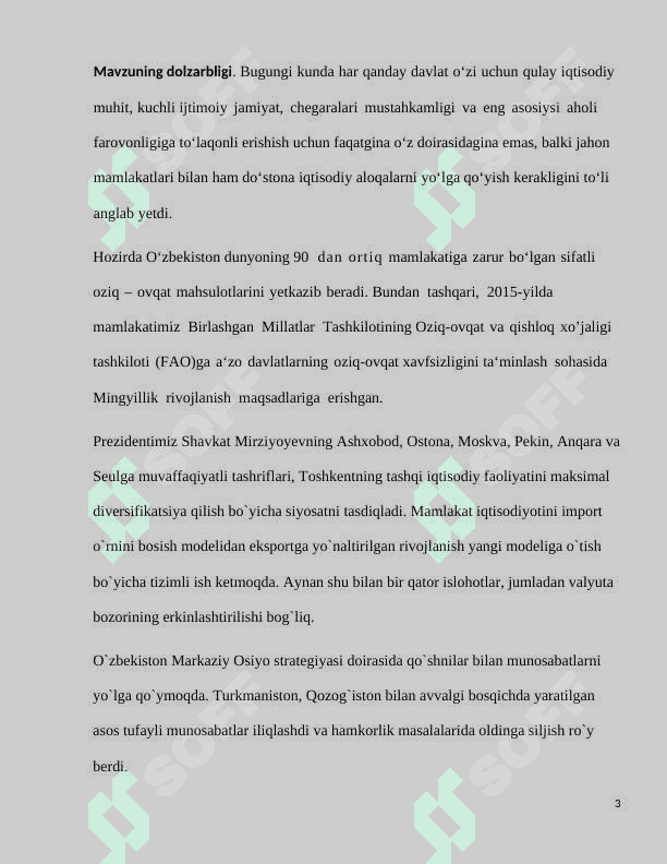 O`zbekiston tashqi savdo munosabatlari 3