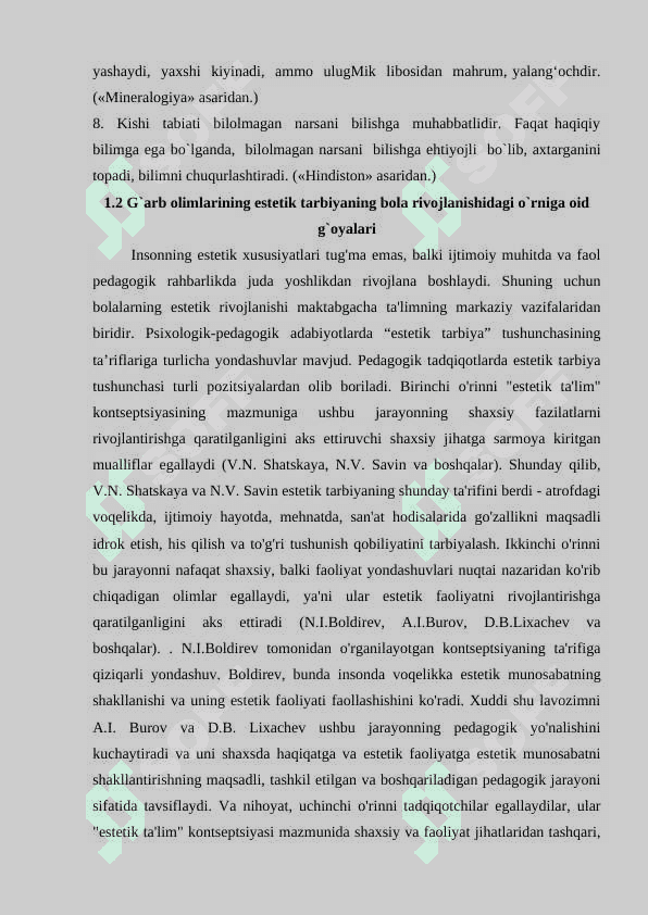 Maktabgacha ta`lim yoshidagi bolalarning estetik rivojlanishidagi o`ziga xos xususiyatlari 8