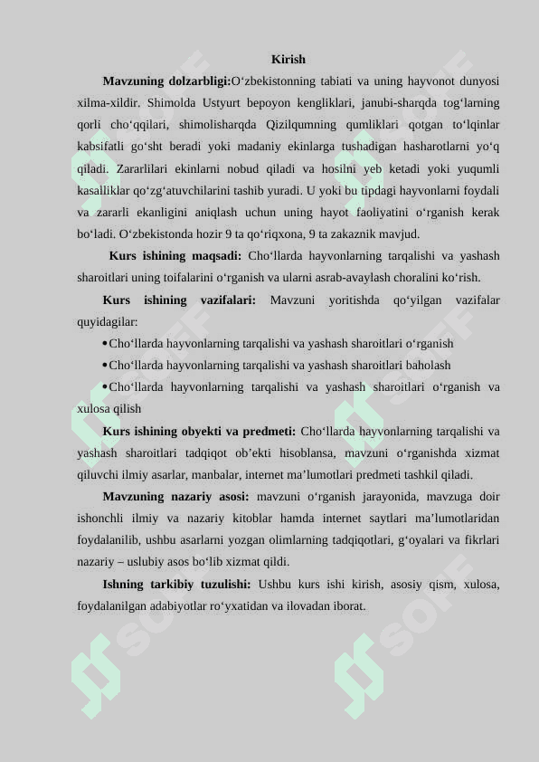Cho'llarda hayvonlarning tarqalishi va yashash sharoitlari 3