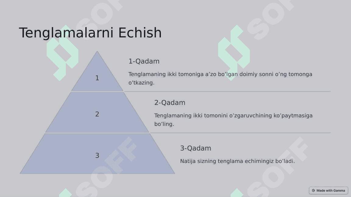 Bir noma'lumli chiziqli tenglamalar 3